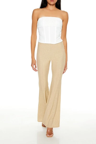 Glitter High-Rise Flare Pants