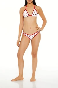 Strawberry High-Leg Bikini Bottoms