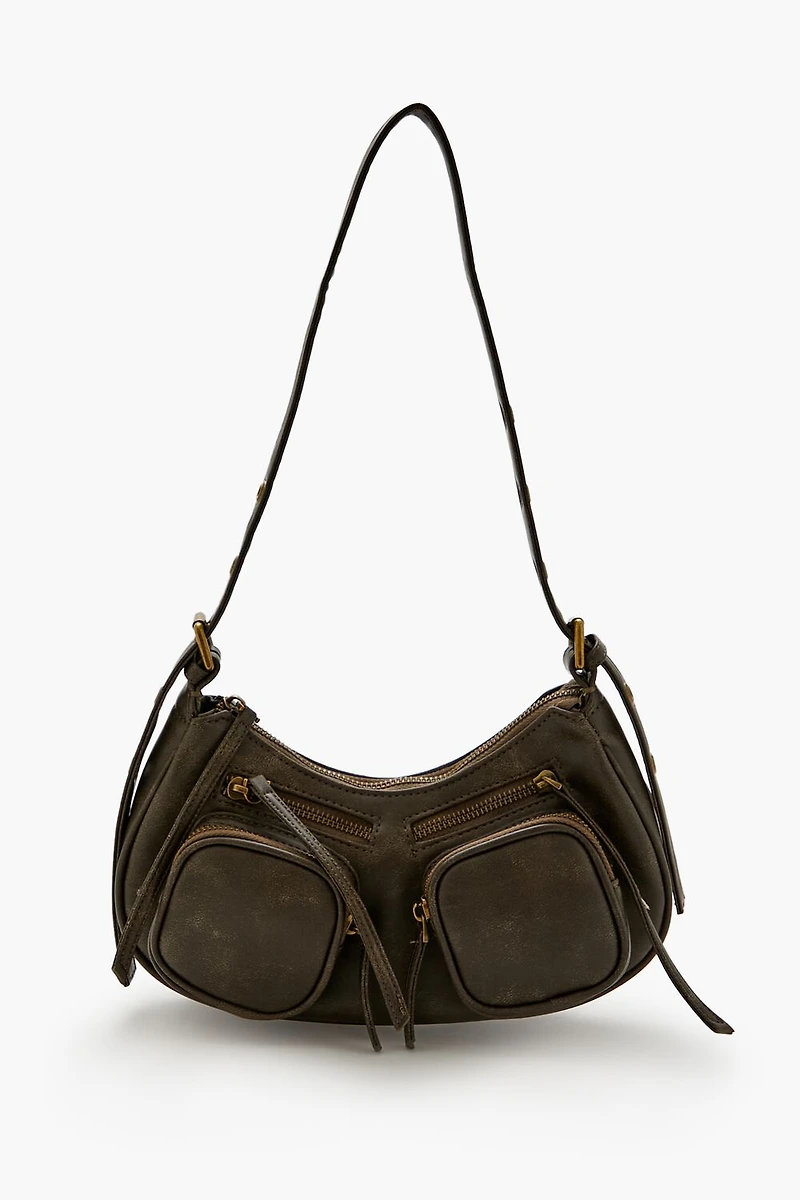 Faux Leather Shoulder Bag