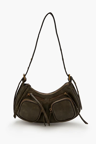 Faux Leather Shoulder Bag