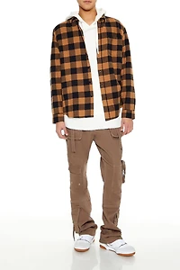 Plaid Curved-Hem Shirt