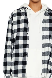 Plaid Curved-Hem Shirt