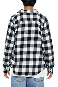 Plaid Curved-Hem Shirt