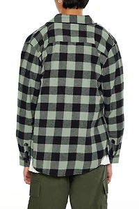 Plaid Curved-Hem Shirt