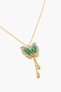 Faux Stone Butterfly Necklace