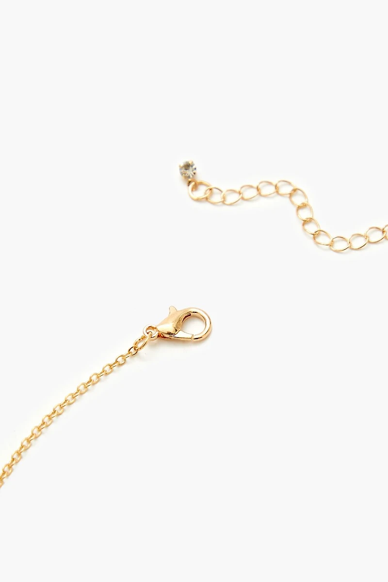 Faux Stone Butterfly Necklace