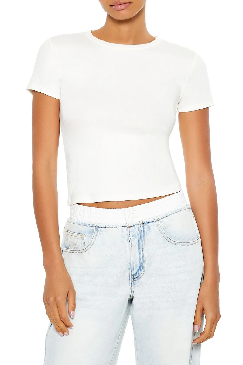 Cotton-Blend Cropped Tee
