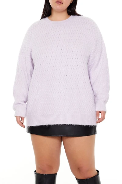 Plus Textured Drop-Sleeve Sweater