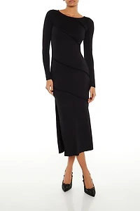 Asymmetrical Slit Midi Dress
