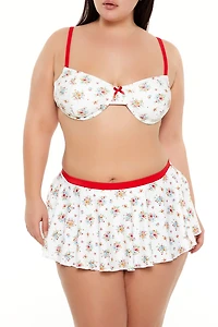 Plus Size Floral Underwire Bikini Top