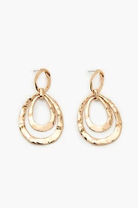 Hammered Hoop Drop Earrings