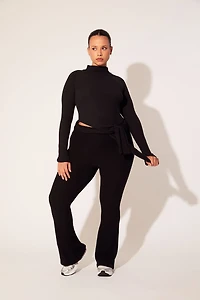Plus Ribbed Flare Pants