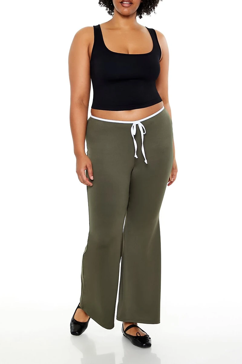 Plus Tie-Waist Flare Leggings