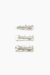 Hammered Geo Hair Clip Set