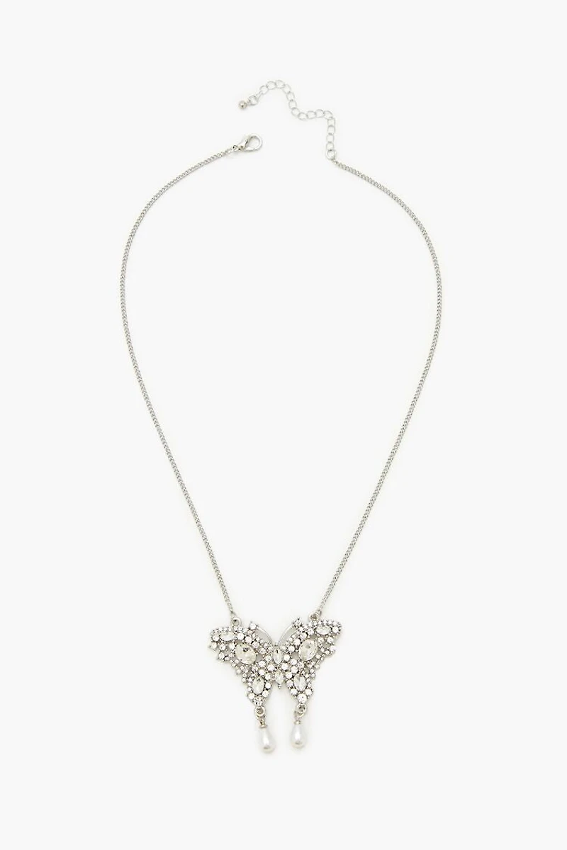 Rhinestone Butterfly Necklace