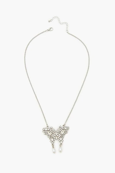 Rhinestone Butterfly Necklace