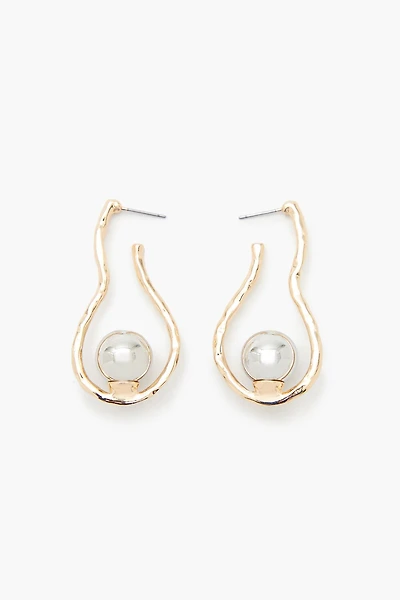 Faux Pearl Geo Drop Earrings
