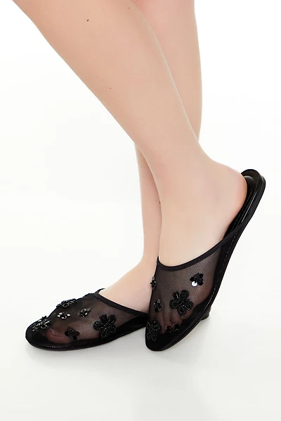 Sequin Floral Embroidered Sandals