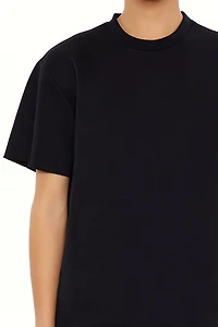 Athletic Cropped Short-Sleeve Raw-Cut Tee