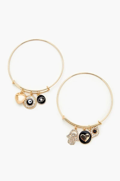 Evil Eye Bangle Bracelet Set