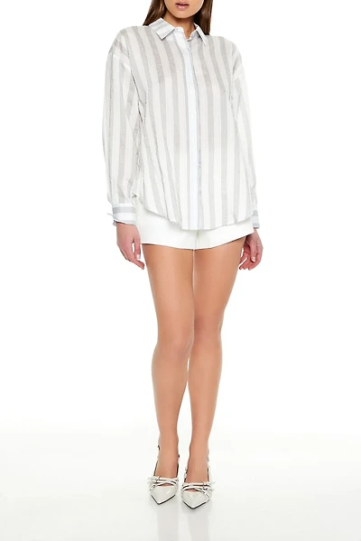 Striped Button-Front Shirt