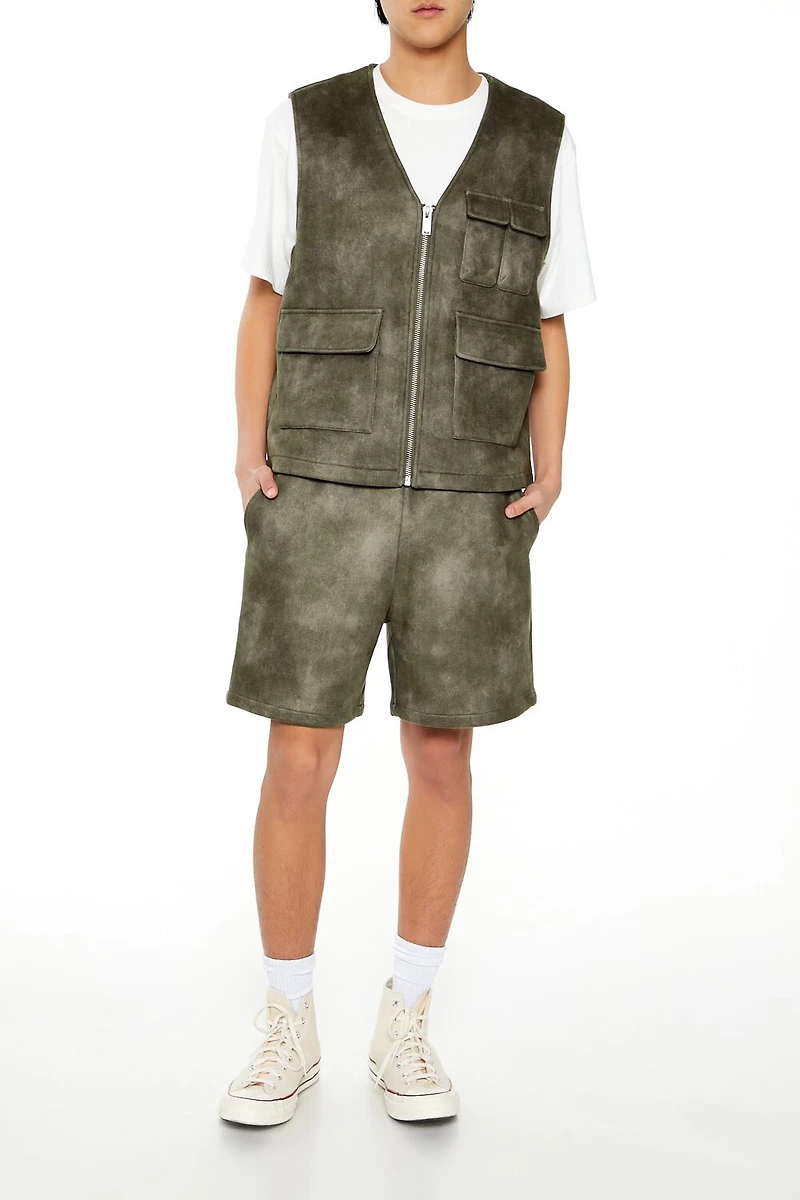 Oil Wash Faux Suede Shorts