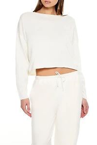 Drop-Sleeve Cropped Sweater