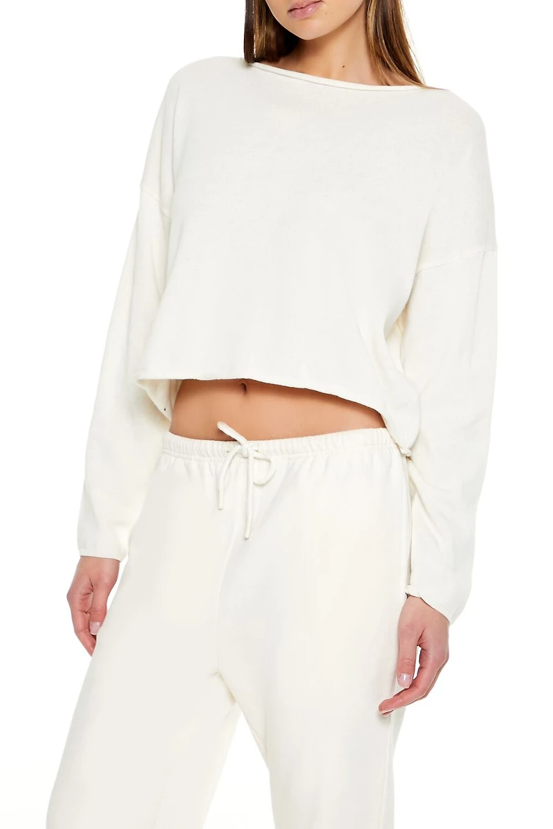 Drop-Sleeve Cropped Sweater