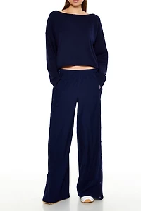 Drop-Sleeve Cropped Sweater