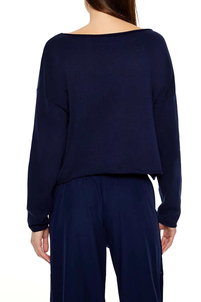 Drop-Sleeve Cropped Sweater