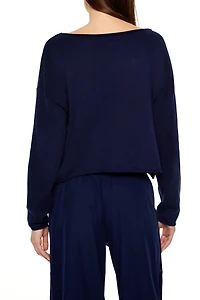 Drop-Sleeve Cropped Sweater