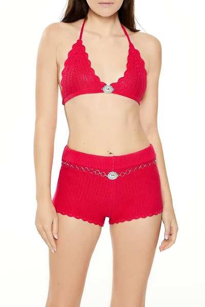 Sweater-Knit Triangle Bralette