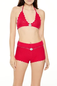 Sweater-Knit Triangle Bralette