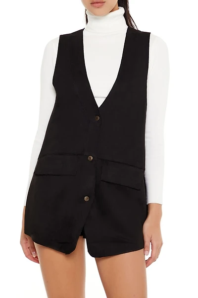 Faux Suede Longline Vest