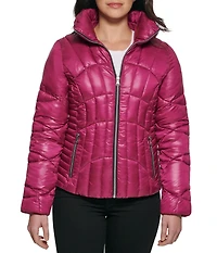 Quilted Puffer Jacket Magenta