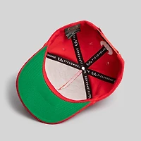 ALL HUSTLE NO LUCK RED CORDUROY TRUCKER HAT
