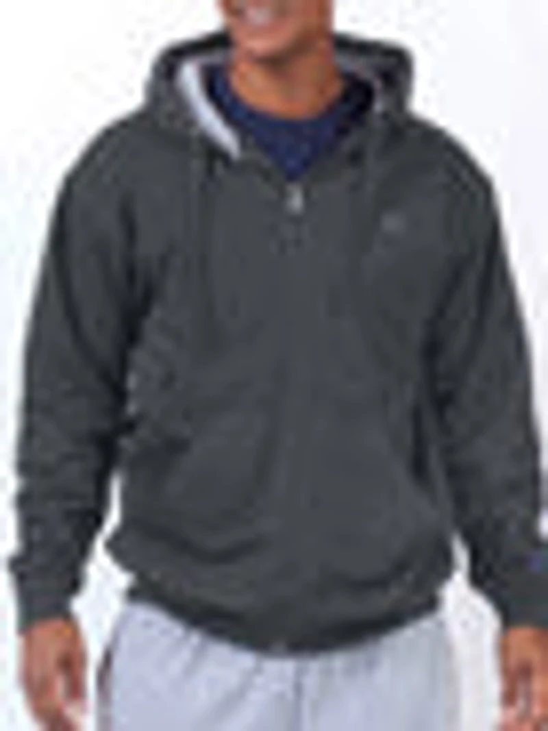 Champion Big And Tall Men's Powerblend Fleece Full Zipper Hoodie Sweatshirt