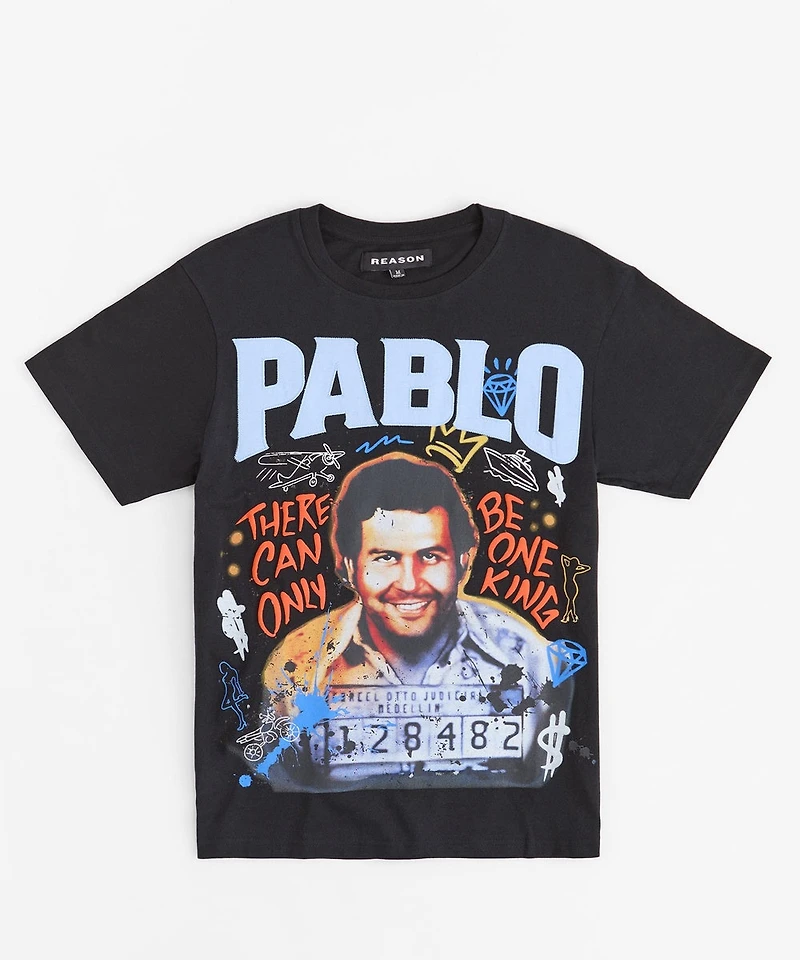 Pablo Graffiti Applique Short Sleeve Tee - Black RTD