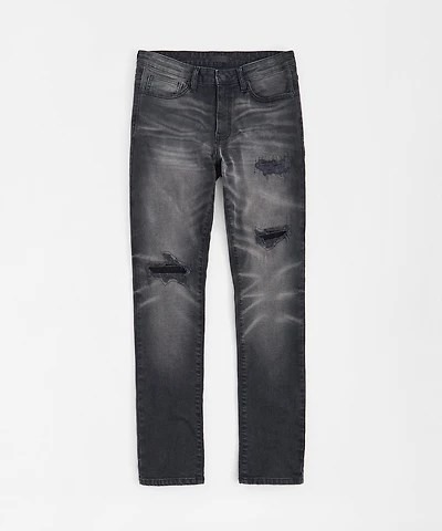 Skinny Rip and Repair Denim Jeans - Black