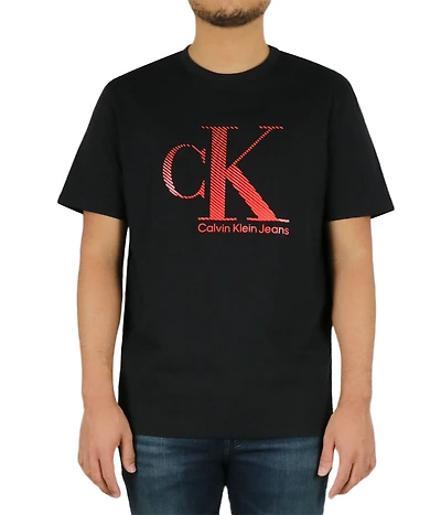 Short Sleeves Textured Monogram Tee