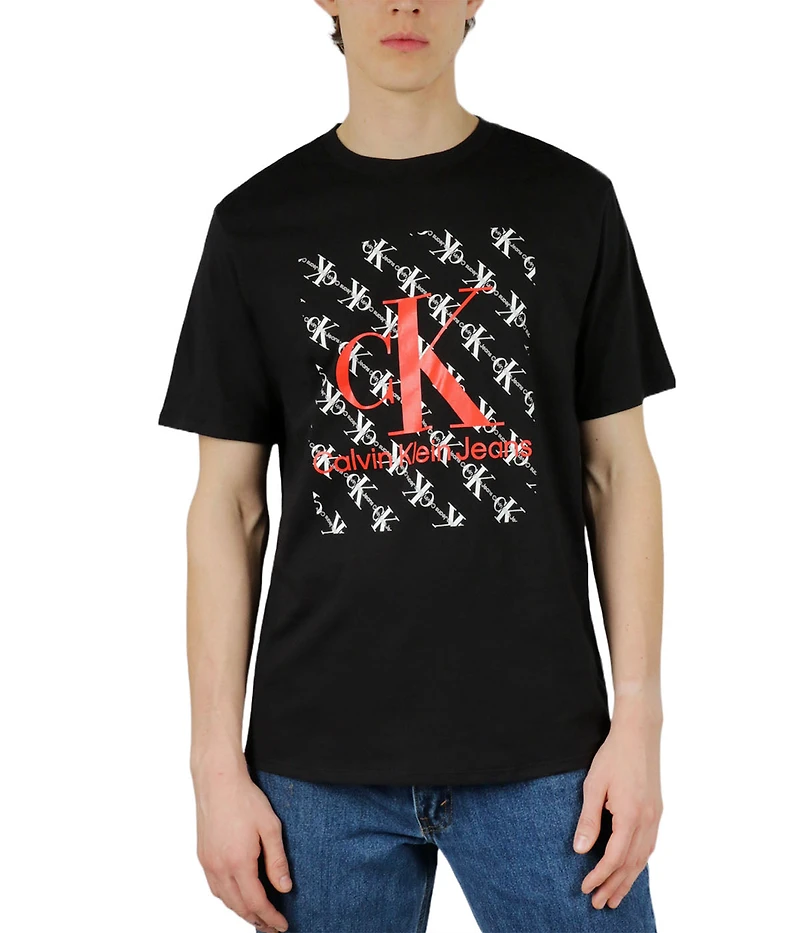 Short Sleeves Block Monogram Jean Tee