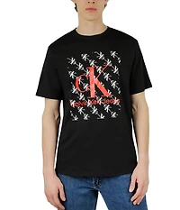 Short Sleeves Block Monogram Jean Tee