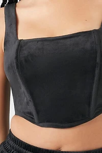 Velour Corset Crop Top