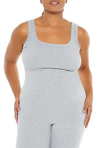 Plus Ribbed Knit Tank Jumpsuit