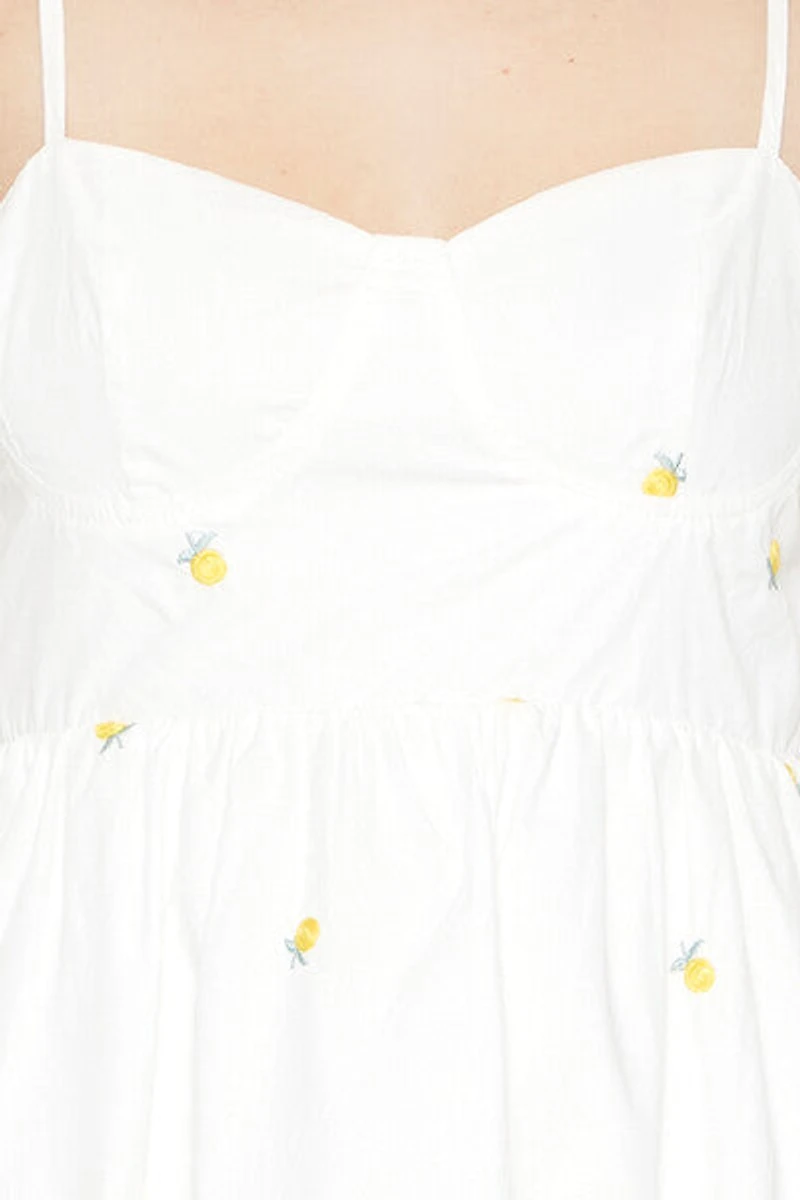 Embroidered Floral Bustier Mini Dress