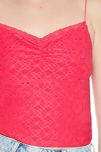 Eyelet Lace-Trim Cami