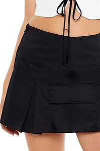 Pleated Cargo Mini Skirt