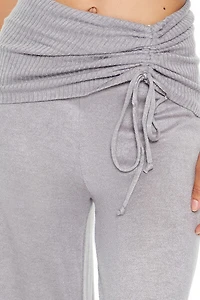 Ruched Drawstring Foldover Pants