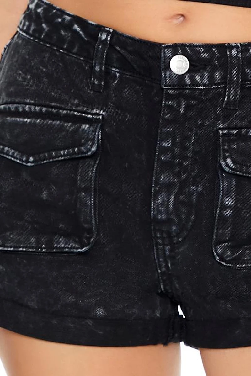 Mineral Wash Denim Shorts