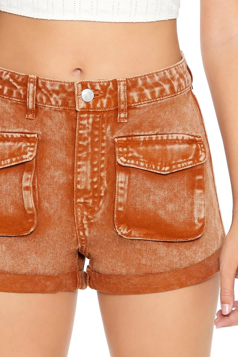 Mineral Wash Denim Shorts